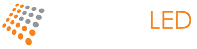 LinmoreLED logo with orange and gray dot motif next to the text LinmoreLED and the slogan Ultra Performance Lighting.